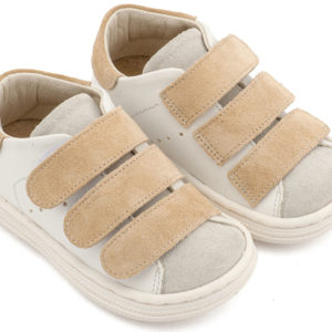 Σνίκερ με Τριπλή Μπαρέτα Χρατς BS3096 Λευκό Μπεζ