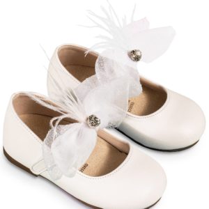 Γοβάκι Μονή Μπαρέτα με Φιόγκο BS3562 Λευκό