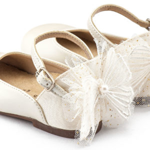 Γαλλικό Γοβάκι με Διακοσμημένη Φτέρνα Πεταλούδα BS3594 Εκρού