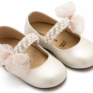 Γοβάκι Μονή Μπαρέτα Διακοσμημένη με Χειροποίητο Διακοσμητικό BS3596 Εκρού