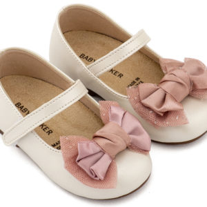 Γοβάκι Μονή Μπαρέτα Διακοσμημένη με Φιόγκο BS3599 Εκρού Ροζ