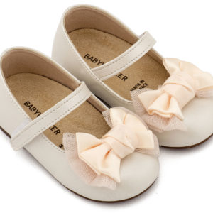 Γοβάκι Μονή Μπαρέτα Διακοσμημένη με Φιόγκο BS3599 Εκρού