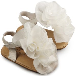 Πέδιλο με Chiffon Λουλούδια MI1559 Εκρού