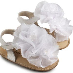 Πέδιλο με Chiffon Λουλούδια MI1559 Λευκό
