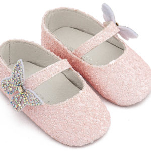 Γοβάκι Μονή Μπαρέτα Χρατς με Στρασένια Πεταλούδα MI1658 Ροζ