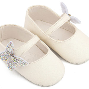 Γοβάκι Μονή Μπαρέτα Χρατς με Στρασένια Πεταλούδα MI1658 Λευκό