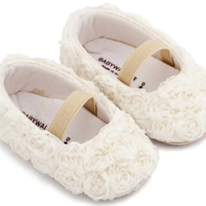 Μπαλαρίνα Διακοσμημένη με Chiffon Λουλούδια MI1660 Λευκό