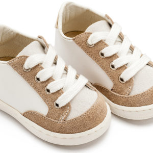 Δερμάτινο Δετό Sneakers PRΙ2120 Λευκό Μπεζ