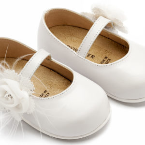 Γοβάκι Μονή Μπαρέτα με Λουλούδι PRI2640 Λευκό