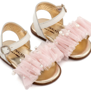 Πέδιλο με Χειροποίητο Διακοσμητικό απο Τούλι PRI2656 Εκρού Ροζ