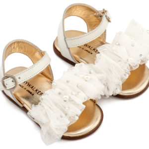 Πέδιλο με Χειροποίητο Διακοσμητικό απο Τούλι PRI2656 Εκρού