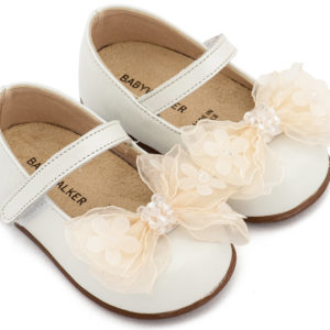 Γοβάκι Μονή Μπαρέτα Φιογκάκι Οργάντζας PRI2659 Εκρού