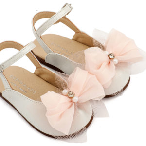 Γαλλικό Σαμπό Διακοσμημένο με Φιόγκο Οργάντζας και Στρας PRI2661 Εκρού Ροζ